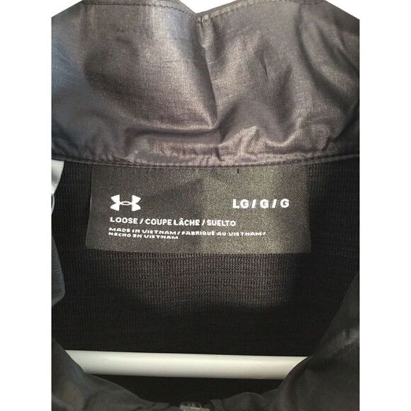 UNDER ARMOUR Storm1 Men’s L large Jacket Full zip windbreaker WaterResistant Bla - Picture 3 of 9